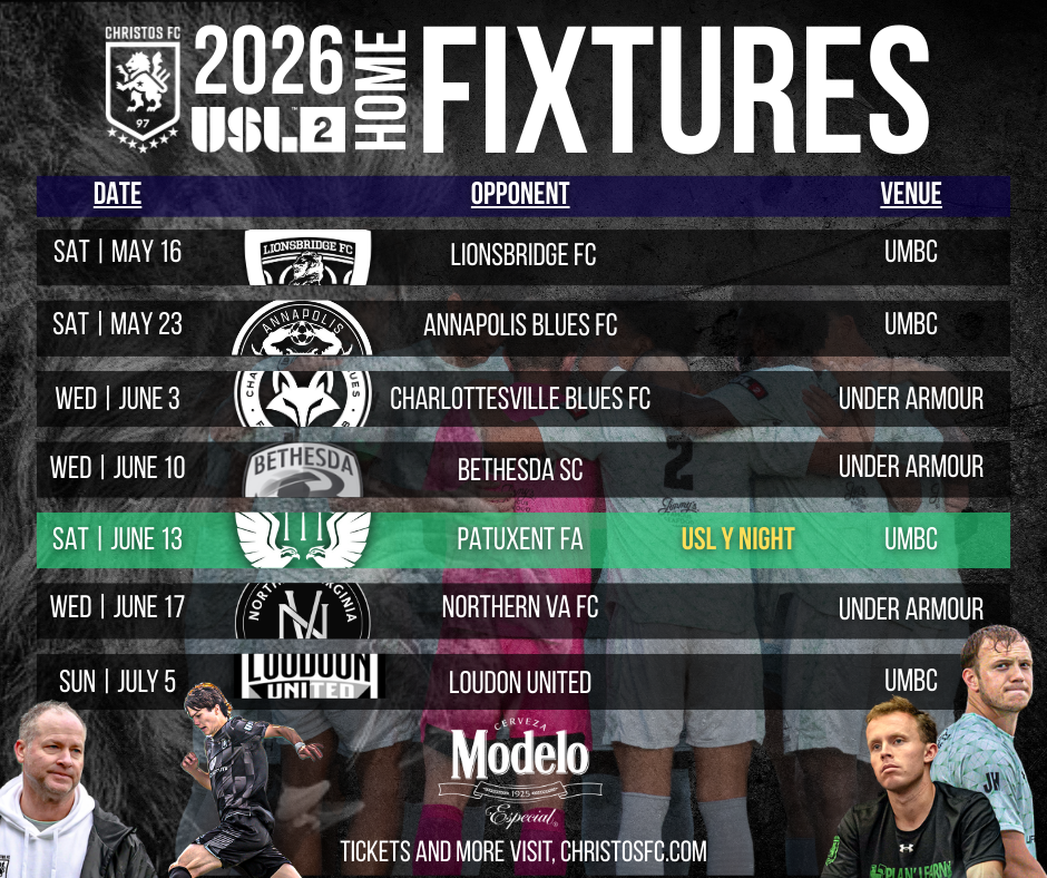 Christos 2026 USL 2 Schedule