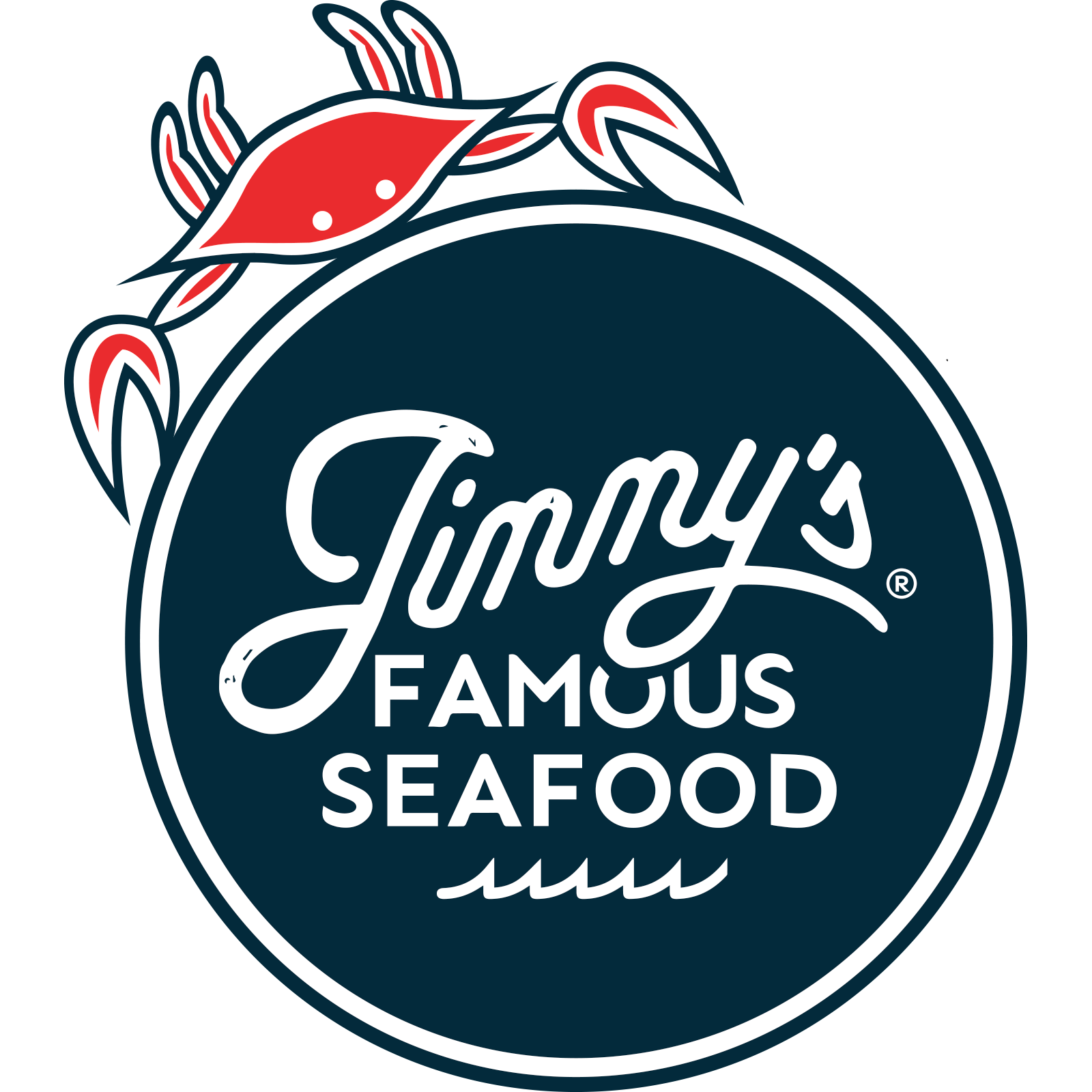 Jimmy's Famous Seafood Logo with a crab graphic