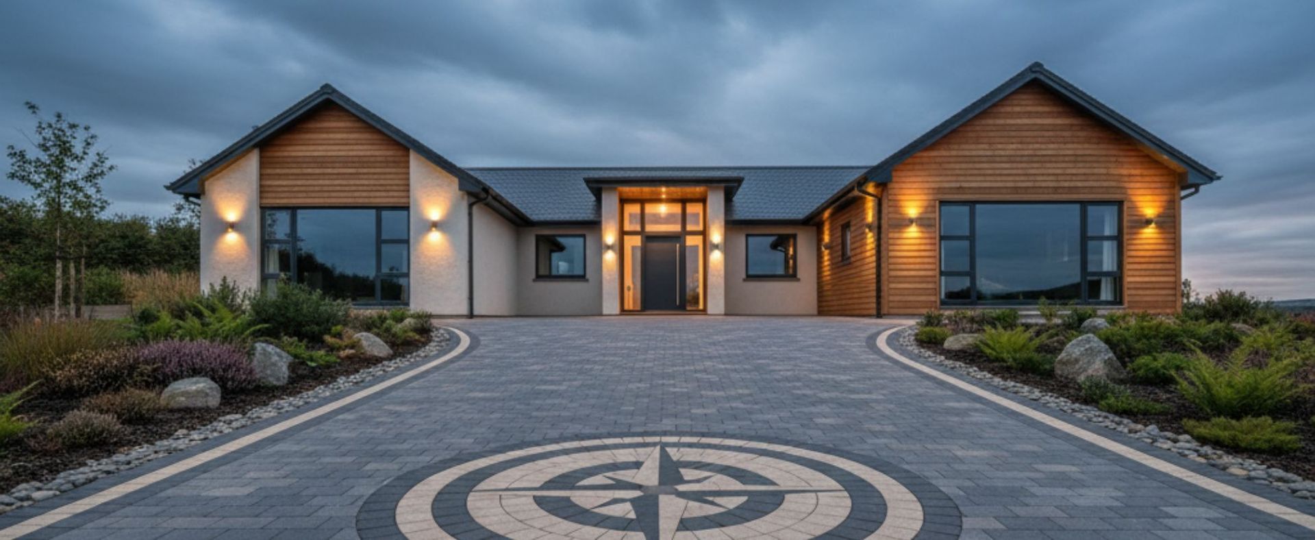 Luxury driveway enhancing kerb appeal and architectural character of home in Glasgow