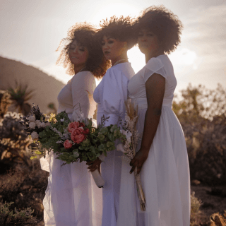 three white dresses