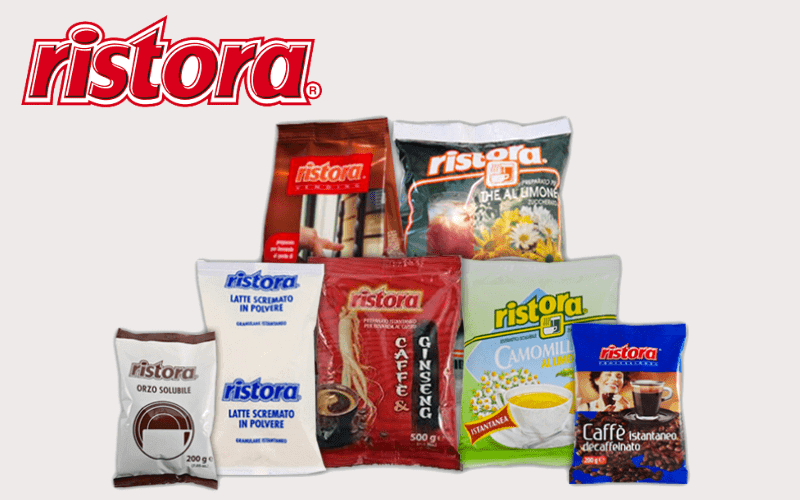 prodotti del marchio Ristora per distributori automatici