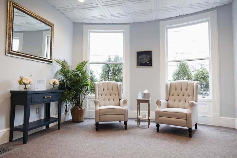 Interior and exterior photos of Cusick Funeral Home in Somerville, NJ