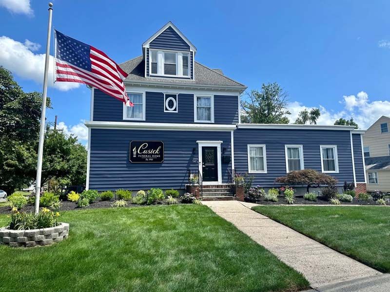 Exterior view of Cusick Funeral Home in Somerville, NJ