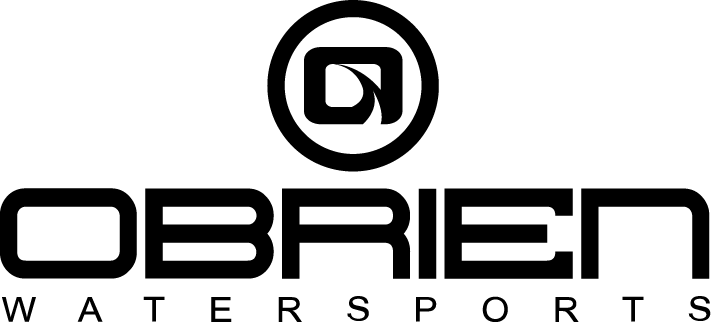 A black and white logo for obrien water sports on a white background.