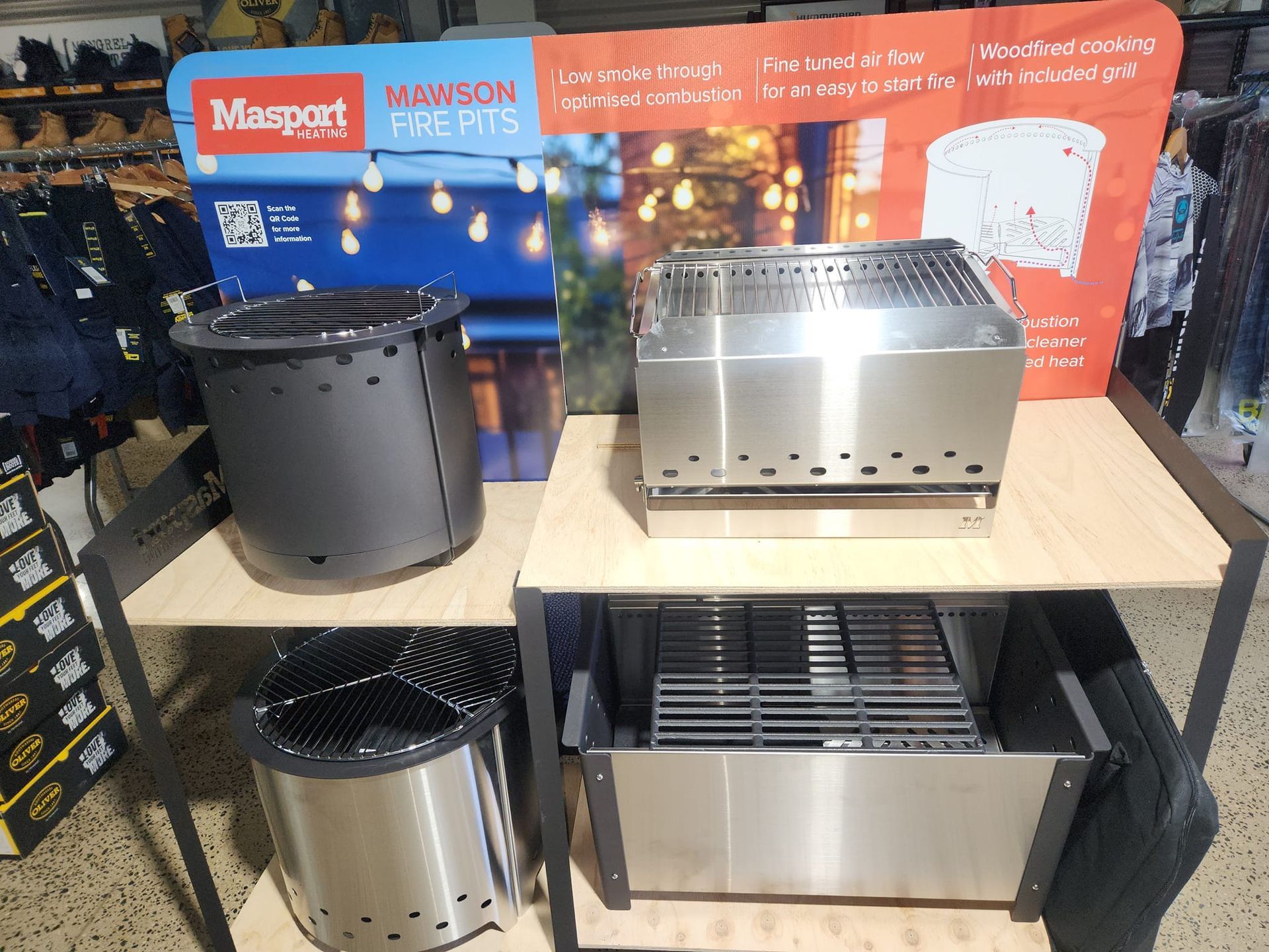 Masport Fire Pits on Display at a Store — Tolga Traders in Tolga, QLD