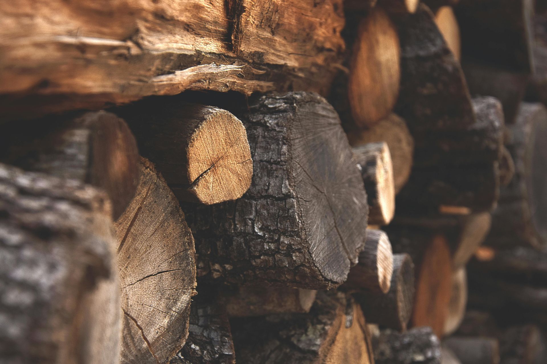 Pile of charred firewood, varying shades of brown and black — Tolga Traders in Tolga, QLD