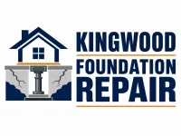 Kingwood Foundation Repair logo with blue house icon and bold navy text on white background