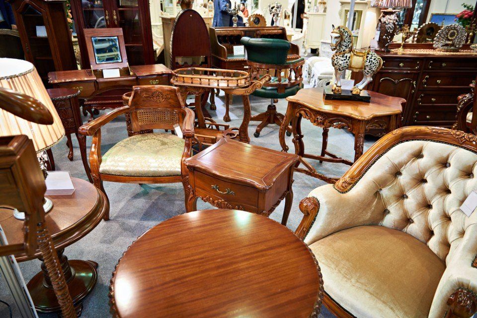 furniture store with wooden goods
