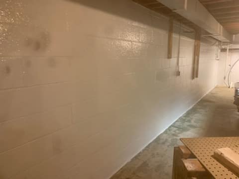 basement painted and repairs