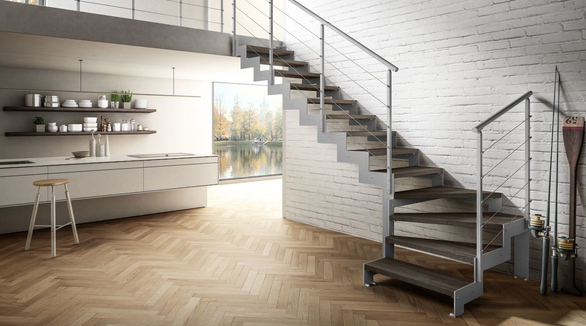 scale per interni in legno