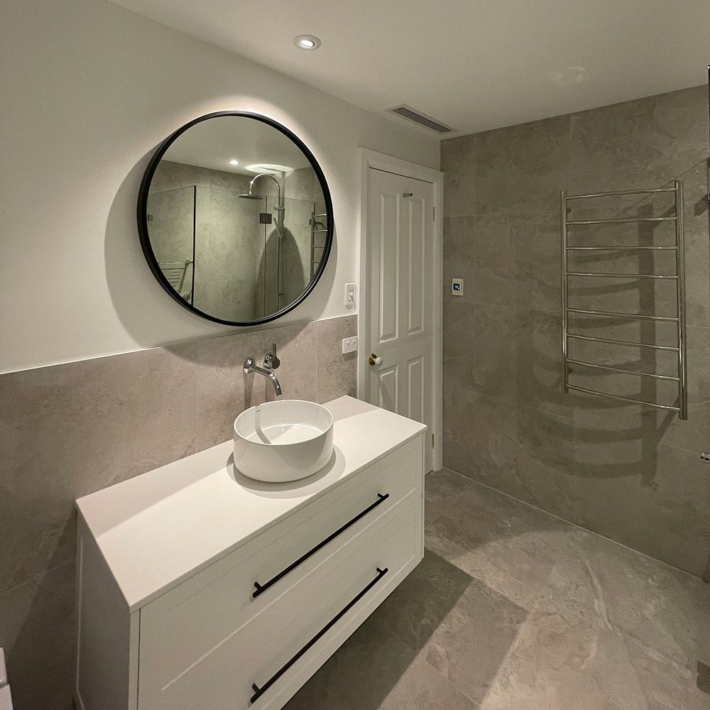 A completed bathroom project