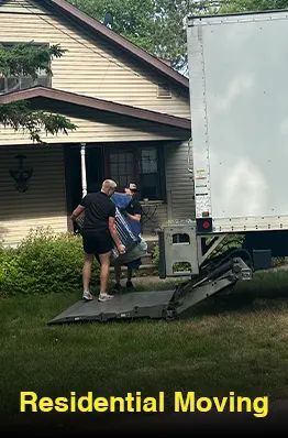 A residential moving company is moving a house