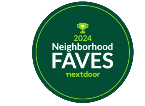 A green circle that says neighborhood faves nextdoor