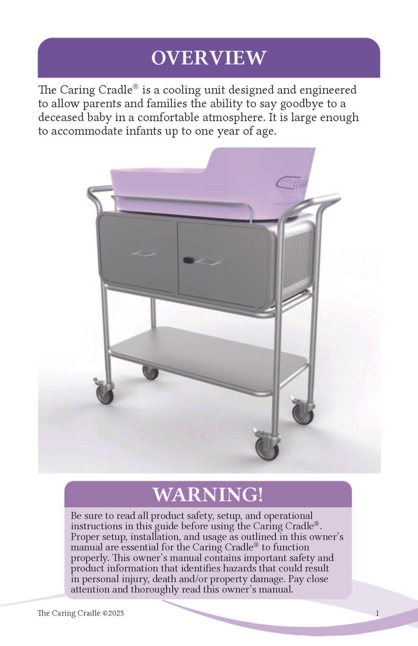 A picture of a changing table with a warning on it.