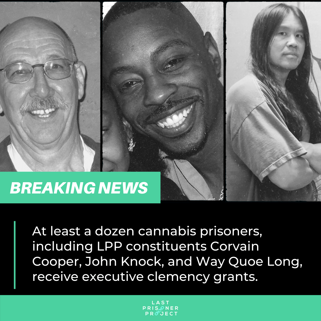 At least a dozen cannabis prisoners, including LPP constituents Corvain Cooper, John Knock and Waye Quoe Long, received executive clemency grants last week.