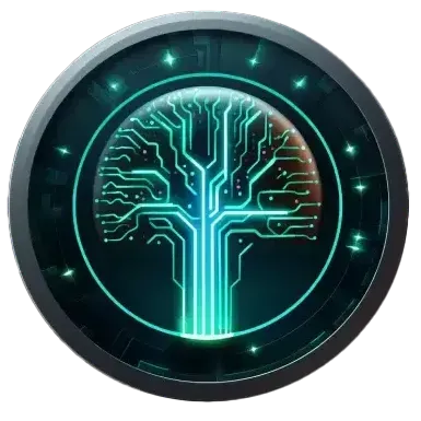 A computer generated image of a tree in a circle.