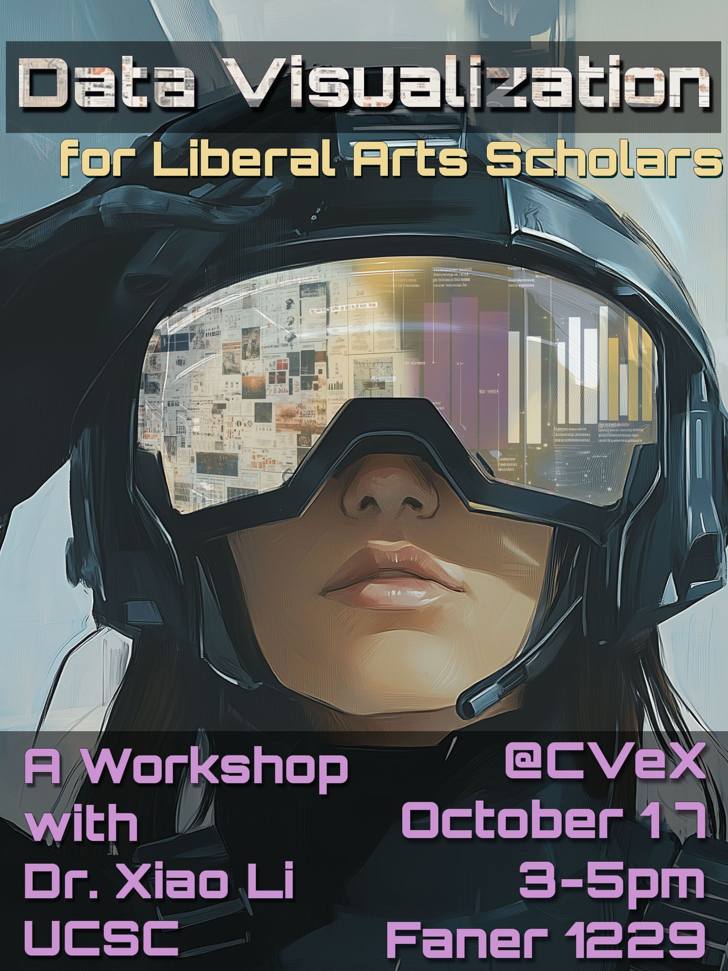 A poster for a workshop on data visualization for liberal arts scholars