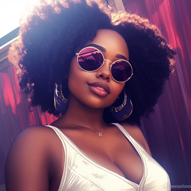 A woman wearing sunglasses and a white tank top