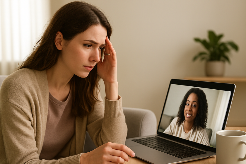 A woman in a clinical counselling session