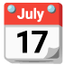 Calendar, July 17. Red background, white numbers.
