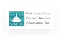 Logo for New Jersey State Funeral Directors Association, Inc. with teal emblem and text