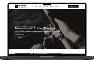 A laptop computer is open to a website about aquariums.