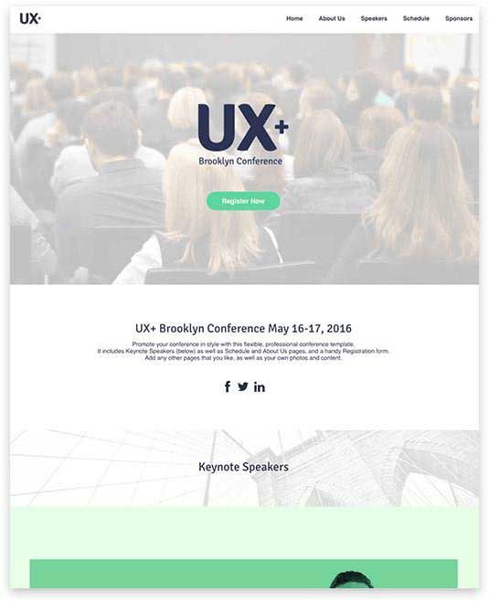 A screenshot of a website for ux + brooklyn conference.