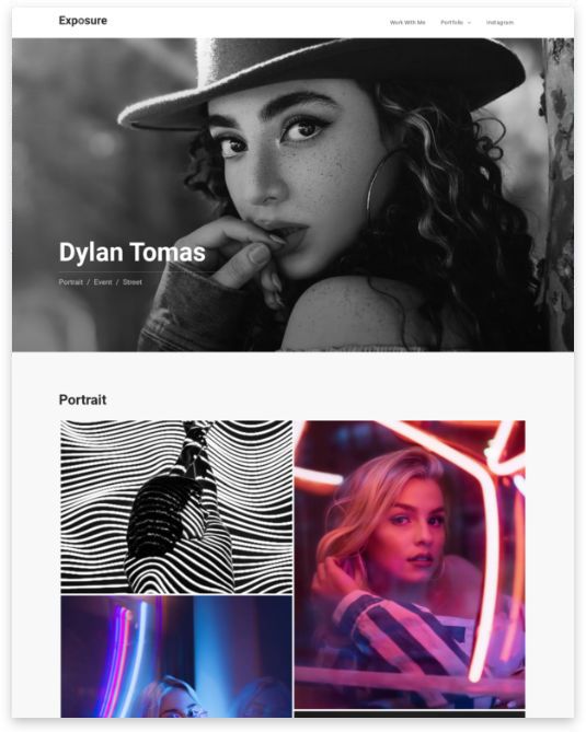 A screenshot of a website for dylan tomas