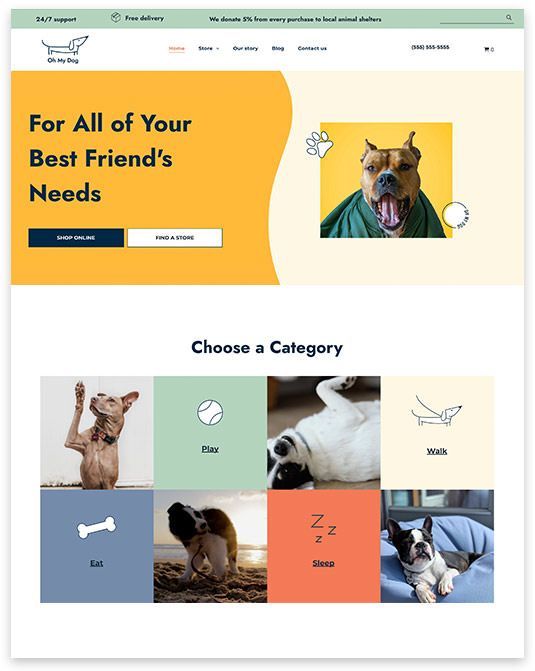 A screenshot of a website for all of your best friend 's needs.