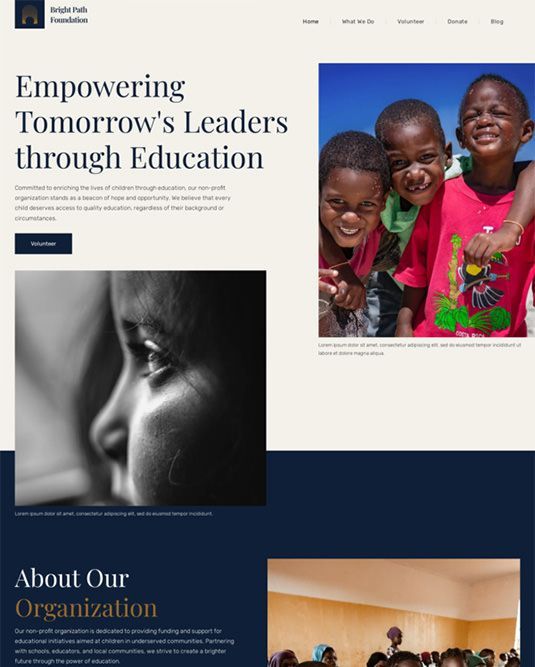 A website for empowering tomorrow 's leaders through education