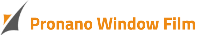 A logo for pronano window film on a white background