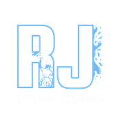 A blue and white logo for a company called rj