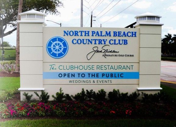 Sign for North Palm Beach County Club, North Palm Beach, Florida