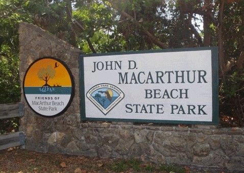 John D MacArthur Beach State Park Sign in North Palm Beach Florida