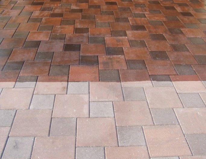 Paver Sealing, before and after