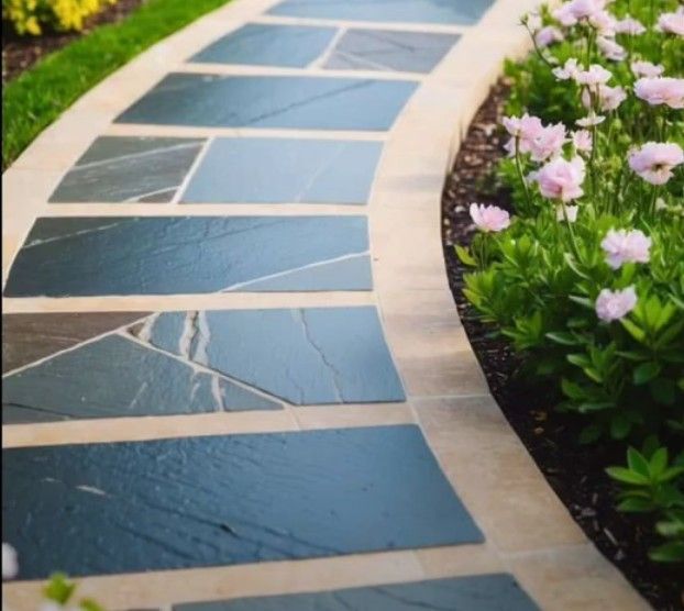 natural slate stone walkway