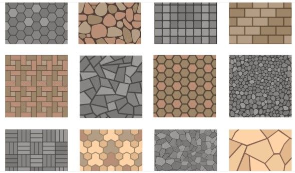 Types of various types of pavers and landscaping stones