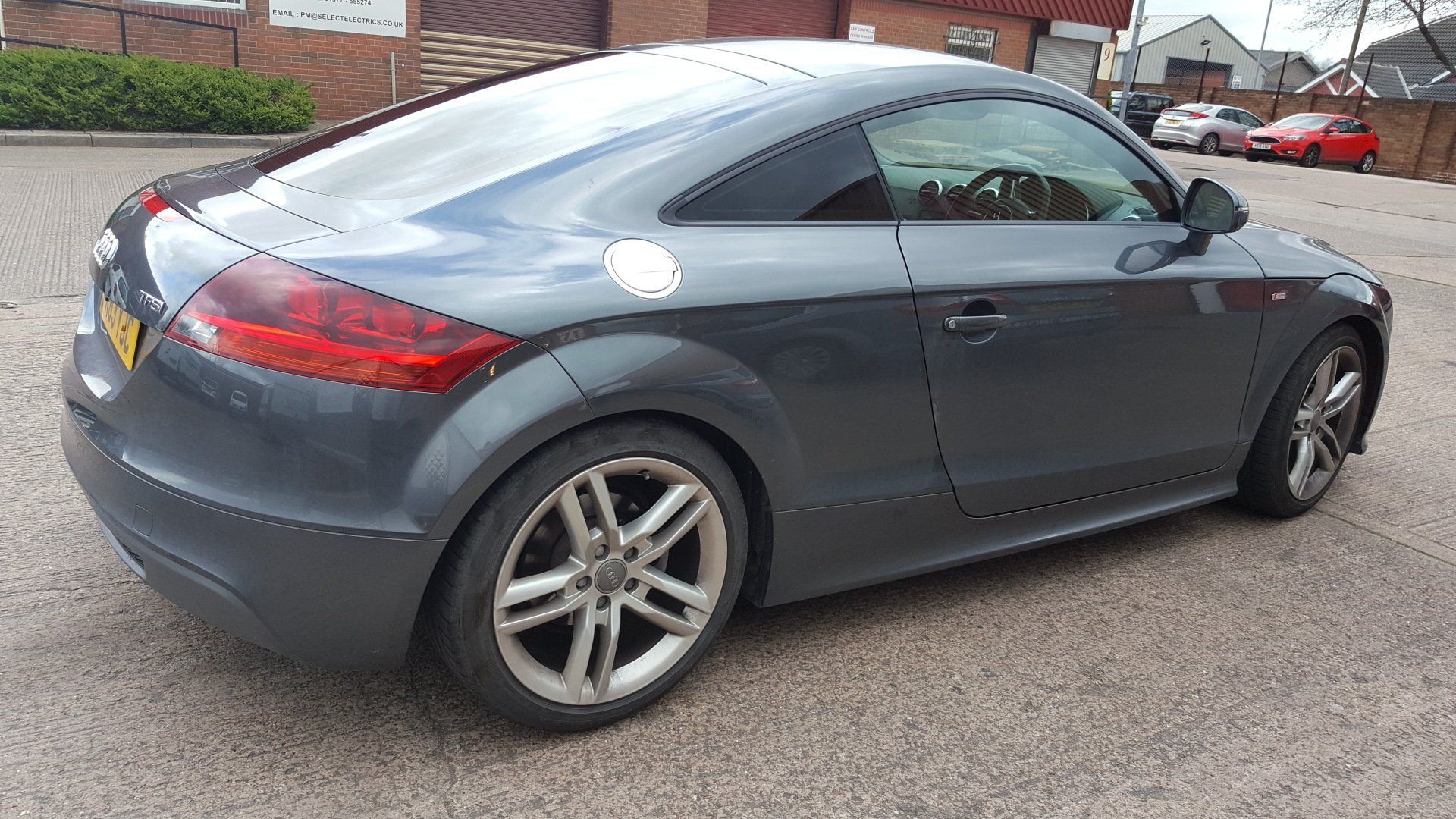 tinted windows on Audi sports car