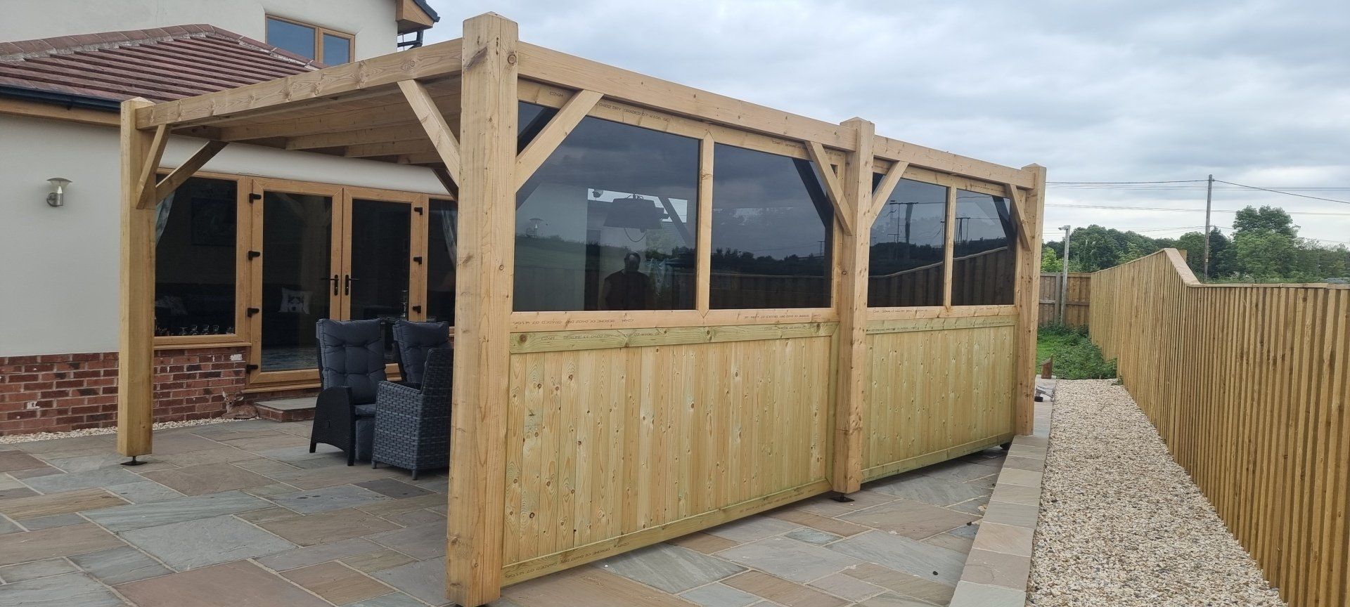 Pergola tinted for aesthetics 