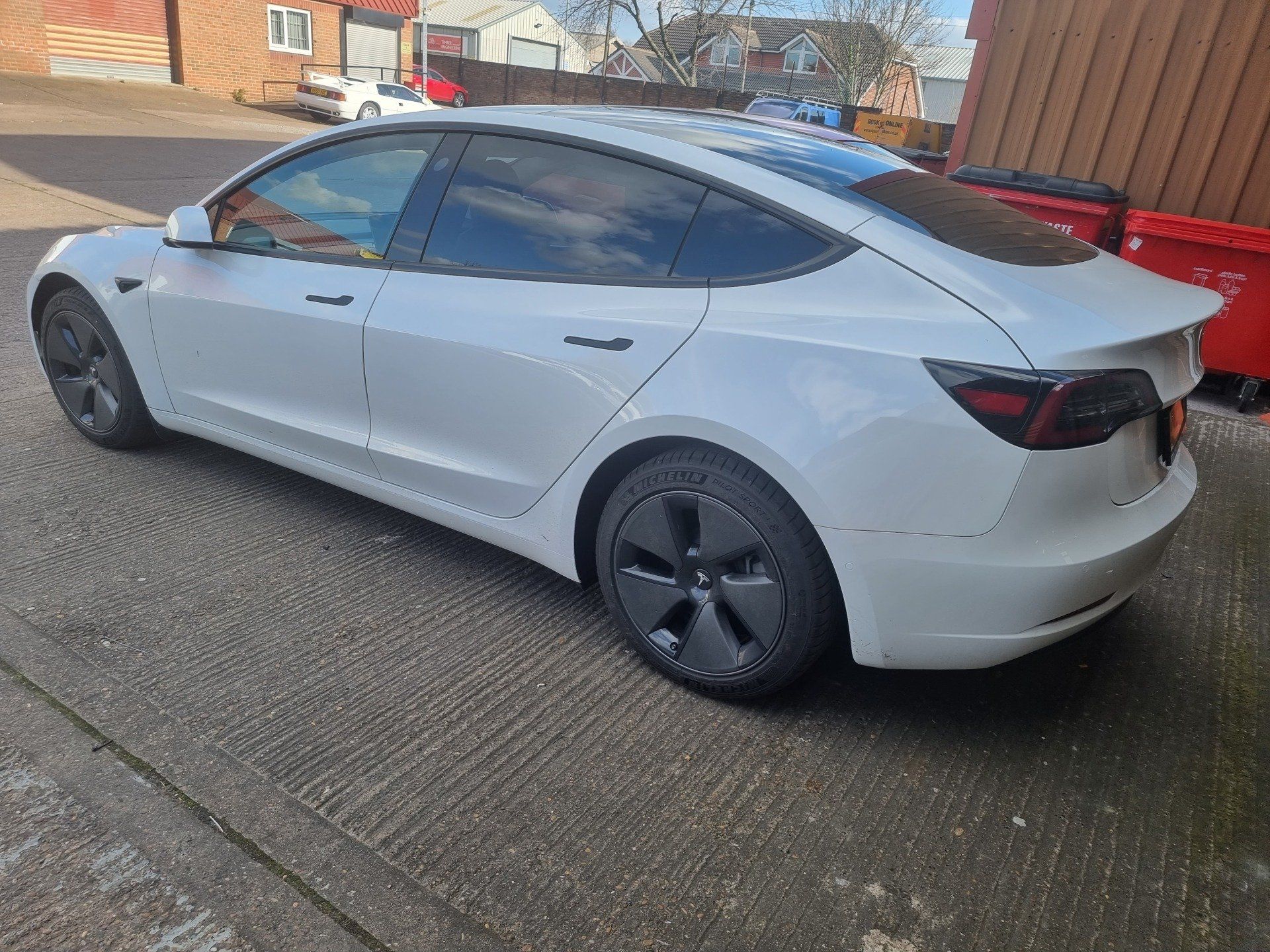 Tesla car with tinted windows 