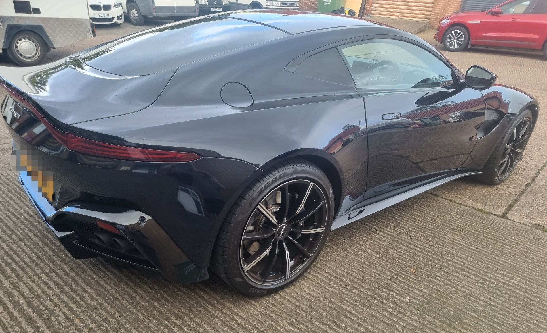 Sports car with tinted windows 