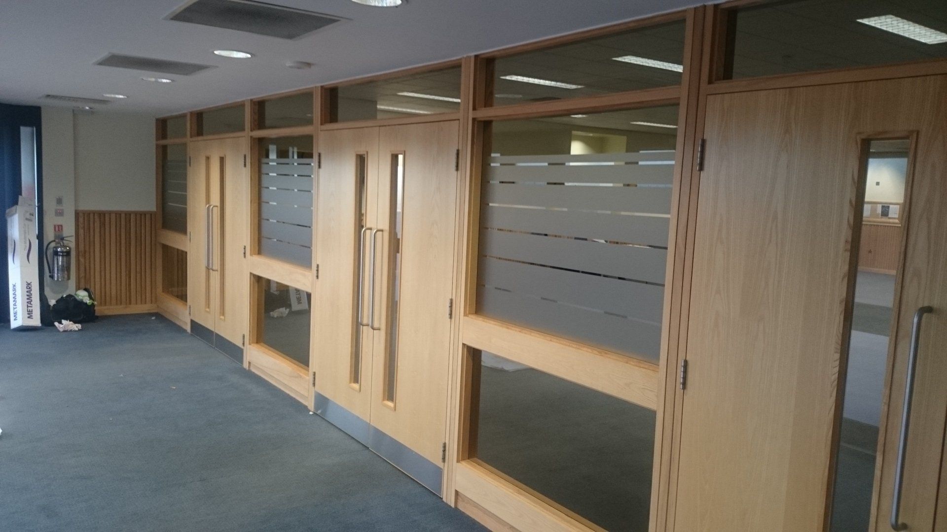 Office windows frosted for privacy