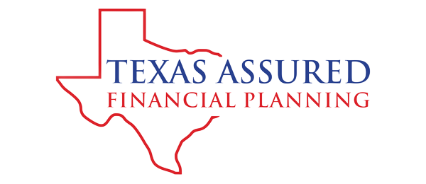 Logo for Texas Assured Financial Planning featuring a red outline of the state of Texas with blue and red text.