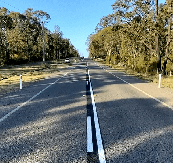 A road with trees on both sides of it