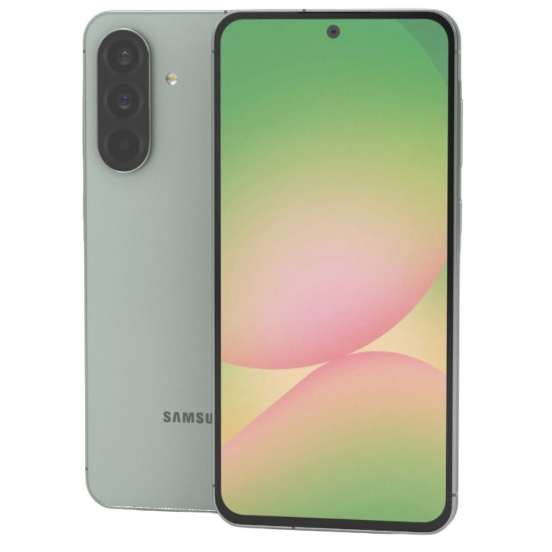 Un smartphone Samsung Galaxy A56 5G de color gris oscuro, visto desde la parte frontal y posterior sobre un fondo liso.
