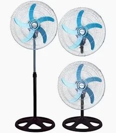 VENTILADORES -  HDK 18″ de Pie X 3 UNIDADES (5 ALETAS)