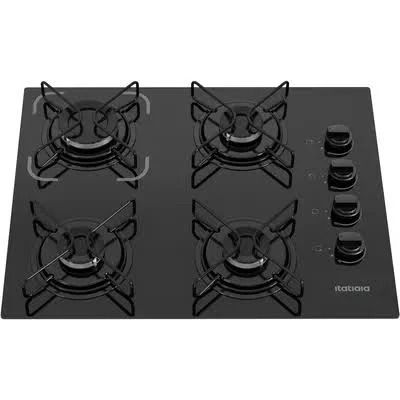 COCINA EMPOTRABLE CON VIDRIO TEMPLADO Y ENCENDIDO AUTOMÁTICO - 4 hornallas Itatiaia