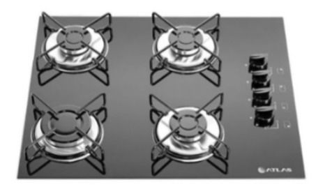 COCINA EMPOTRABLE CON VIDRIO TEMPLADO Y ENCENDIDO AUTOMÁTICO - 4 hornallas ATLAS