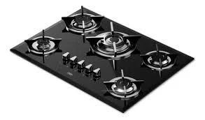 COCINA EMPOTRABLE CON VIDRIO TEMPLADO Y ENCENDIDO AUTOMÁTICO - 5 hornallas