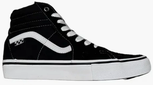 Zapatillas de skate Vans Sk8-Hi Pro en blanco y negro.